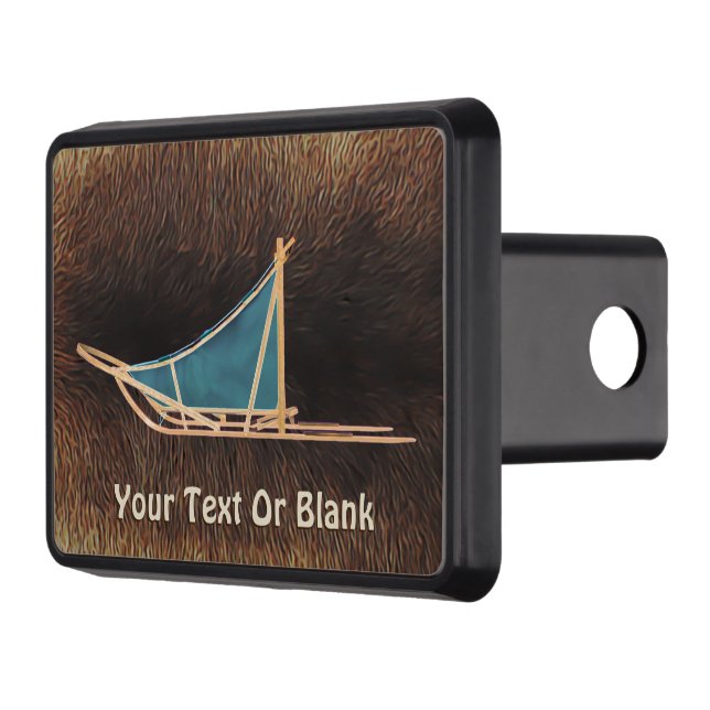 Dog Sled On Caribou Fur Hitch Cover (Left)