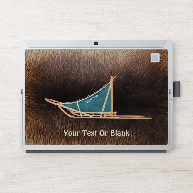 Dog Sled On Caribou Fur HP Laptop Skin (Front)