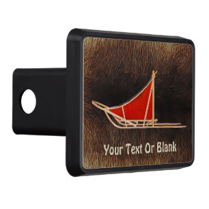 Dog Sled On Caribou Fur Trailer Hitch Cover