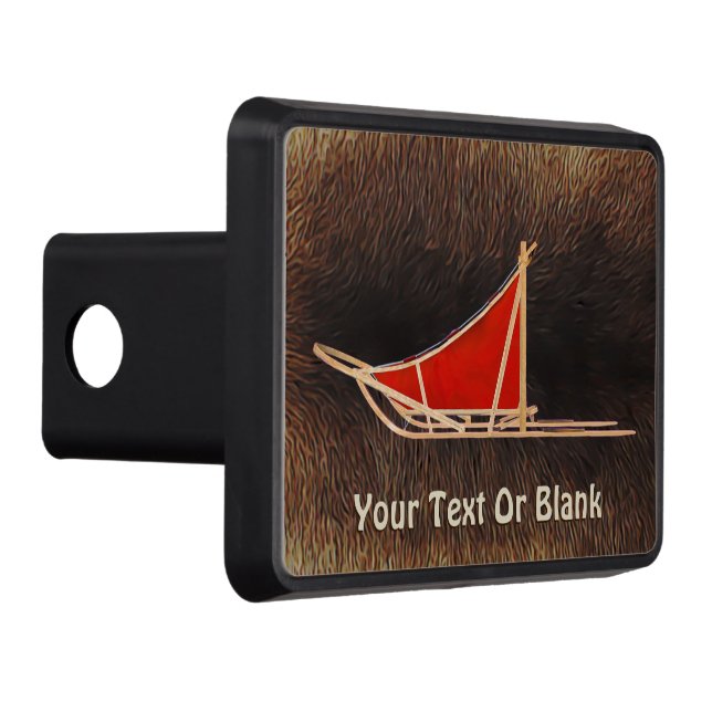 Dog Sled On Caribou Fur Trailer Hitch Cover (Right)