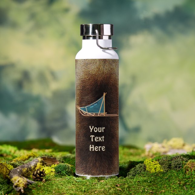 Dog Sled On Caribou Fur Water Bottle (Outdoor (Rotated))