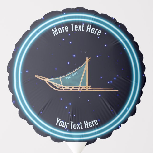 Dog Sled On Stars Balloon (Front)