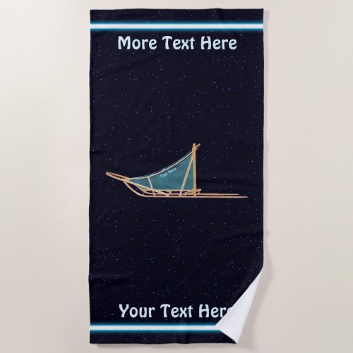 Dog Sled On Stars Beach Towel