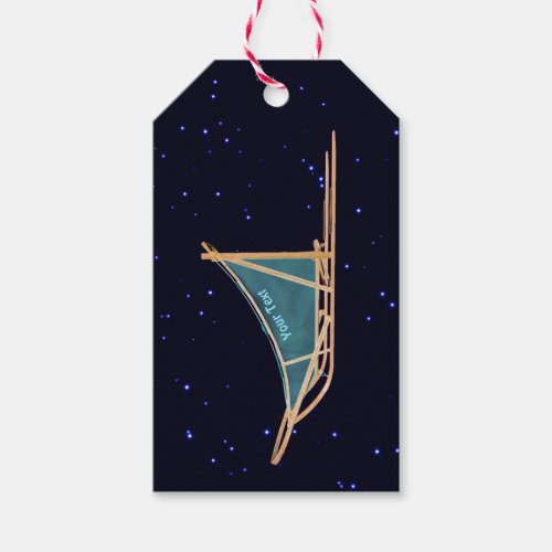 Dog Sled On Stars Gift Tags