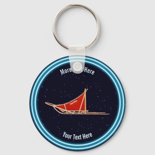 Dog Sled On Stars Keychain