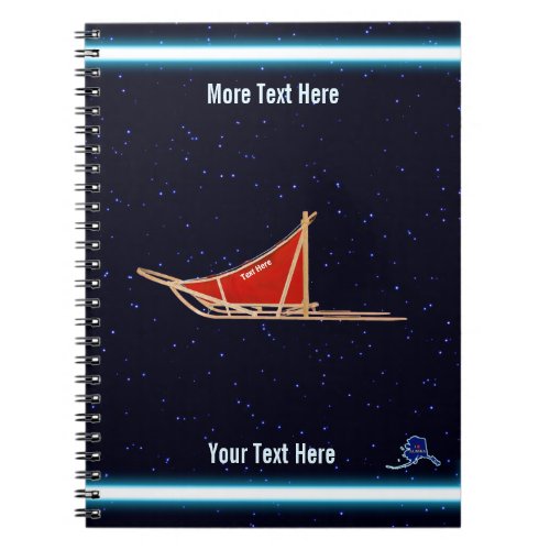 Dog Sled On Stars Notebook