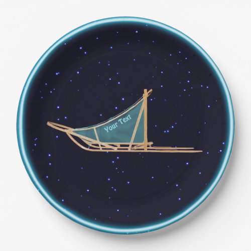 Dog Sled On Stars Paper Plates