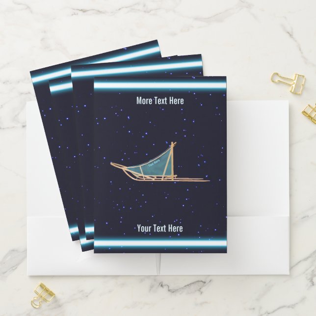 Dog Sled On Stars Pocket Folder (In Situ)