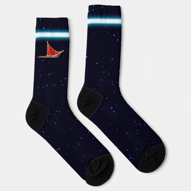 Dog Sled On Stars Socks (Right)