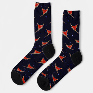 Dog Sled On Stars Socks