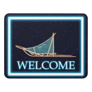 Dog Sled On Stars - Welcome Door Sign