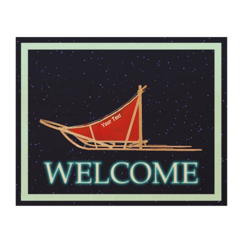 Dog Sled On Stars _ Welcome Wood Wall Art