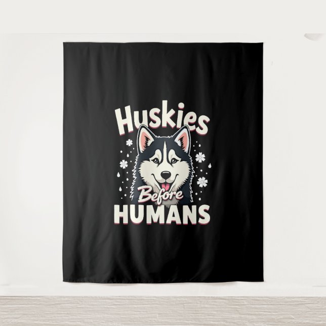 Dog Sledding Mushing Adventure Husky Team Winter   Tapestry (Front)