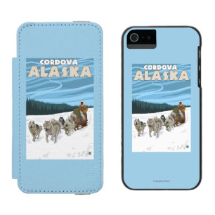 Dog Sledding Scene - Cordova, Alaska iPhone SE/5/5s Wallet Case