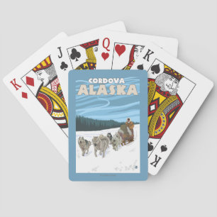 Dog Sledding Scene - Cordova, Alaska Poker Cards