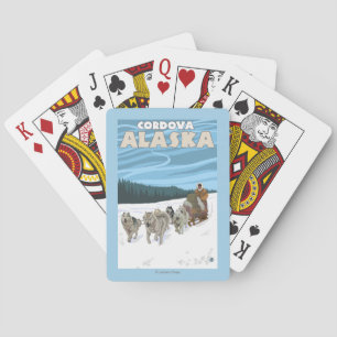 Dog Sledding Scene - Cordova, Alaska Poker Cards
