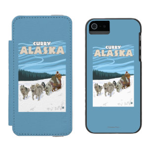 Dog Sledding Scene - Curry, Alaska iPhone SE/5/5s Wallet Case