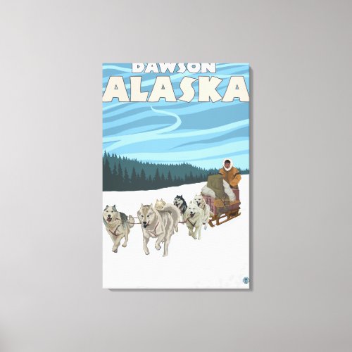 Dog Sledding Scene _ Dawson Alaska Canvas Print