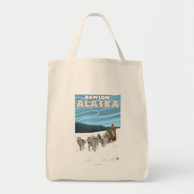 Dog Sledding Scene - Dawson, Alaska Tote Bag (Front)