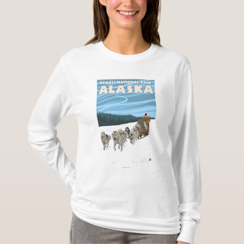 Dog Sledding Scene _ Denali Natl Park Alaska T_Shirt