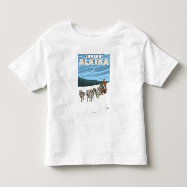 Dog Sledding Scene - Juneau, Alaska Toddler T-shirt (Front)