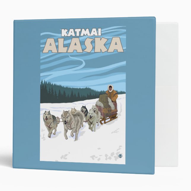Dog Sledding Scene - Katmai, Alaska Binder (Front/Inside)