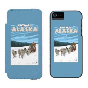 Dog Sledding Scene - Katmai, Alaska iPhone SE/5/5s Wallet Case