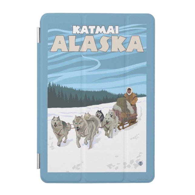 Dog Sledding Scene - Katmai, Alaska iPad Mini Cover (Front)