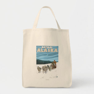 Dog Sledding Scene - Katmai, Alaska Tote Bag