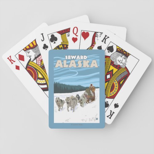 Dog Sledding Scene _ Seward Alaska Poker Cards