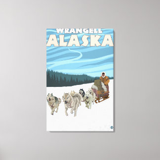 Dog Sledding Scene - Wrangell, Alaska Canvas Print