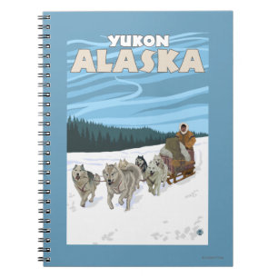 Dog Sledding Scene - Yukon, Alaska Notebook