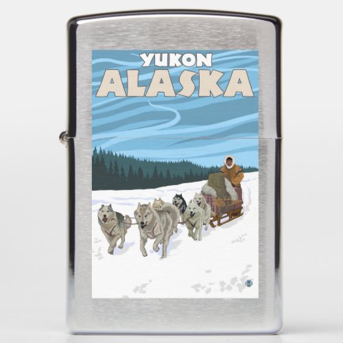 Dog Sledding Scene _ Yukon Alaska Zippo Lighter