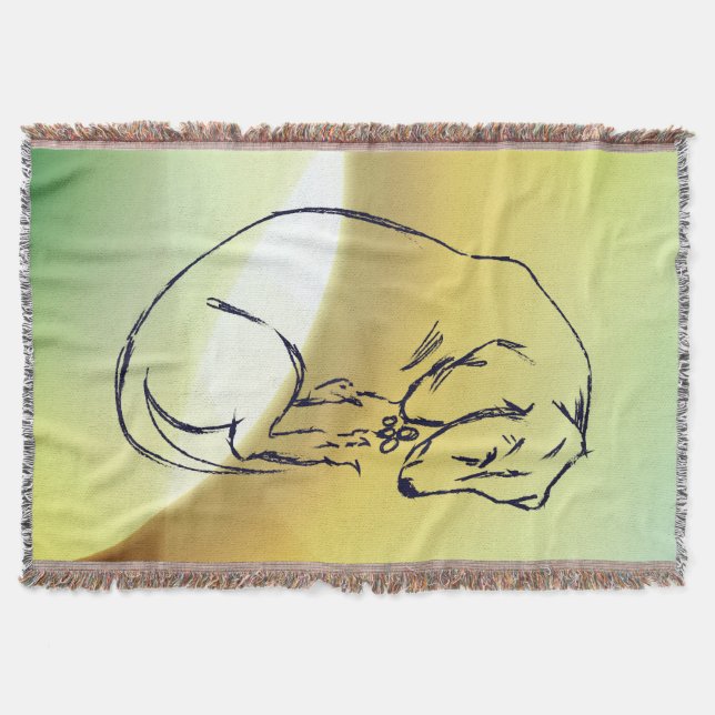 Dog, Sleeping Dachshund Dog  Throw Blanket (Front)