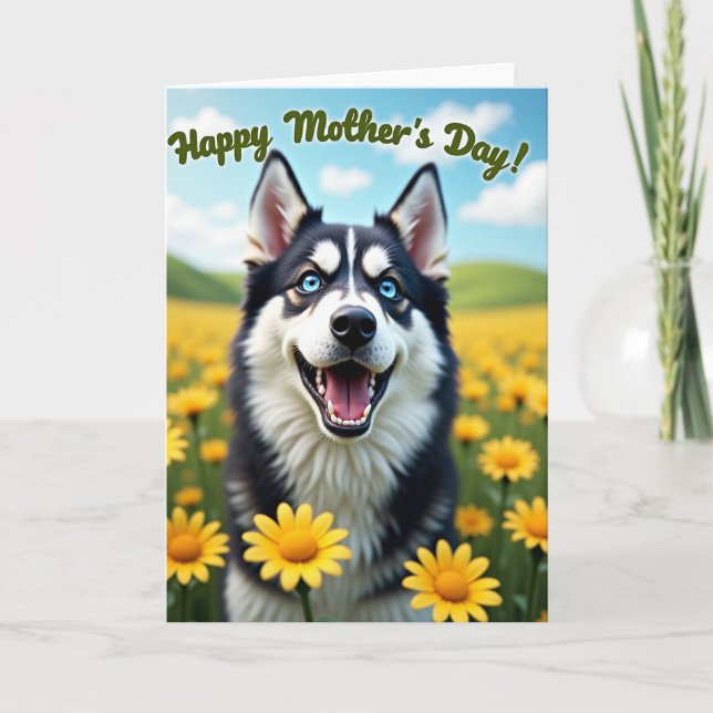 Dog Smile Mothers Day Scene Card (Front)