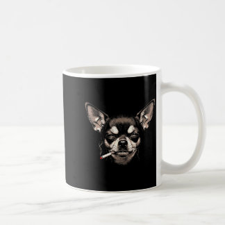 Dog Smoking Cigarette Funny Chihuahua Meme Men Wom Coffee Mug
