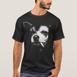 Dog Smoking Cigarette Funny Chihuahua T-Shirt