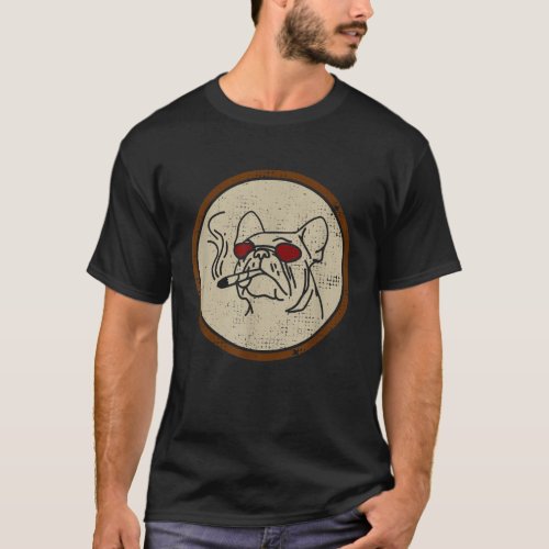Dog Smoking Weed Retro Cool Funny T_Shirt