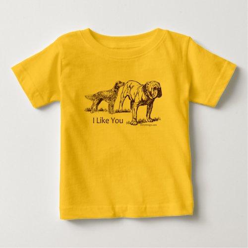 Dog Sniffs Butt Baby T_Shirt