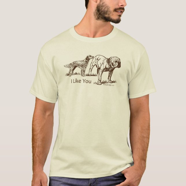 Dog Sniffs Butt T-Shirt (Front)