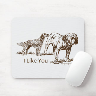 Dog Sniffs To Be Friends Humor Mouse Pad