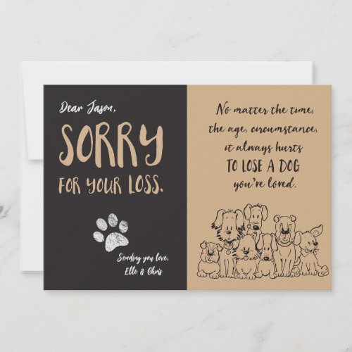 Dog Sorry for Your Loss Card