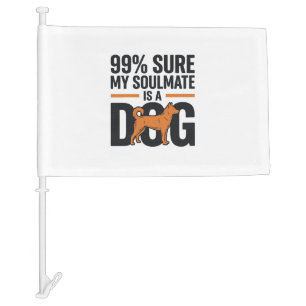Dog Soulmate Funny Vintage Engraving T-Shirt Desig Car Flag