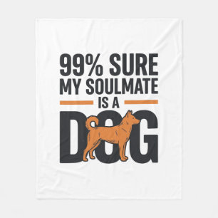 Dog Soulmate Funny Vintage Engraving T-Shirt Desig Fleece Blanket