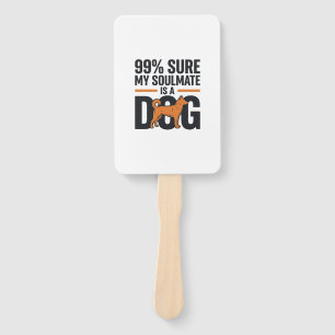 Dog Soulmate Funny Vintage Engraving T-Shirt Desig Hand Fan