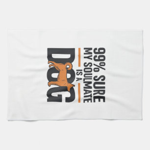 Dog Soulmate Funny Vintage Engraving T-Shirt Desig Kitchen Towel