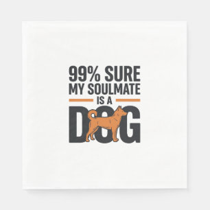 Dog Soulmate Funny Vintage Engraving T-Shirt Desig Napkins