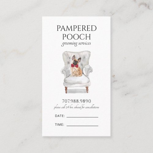 Dog Spa Groomer Pet Sitter  Appointment Card