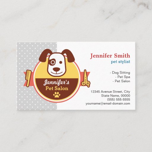 Customizable Dog Spa Salon - Appointment Card Business Card Template