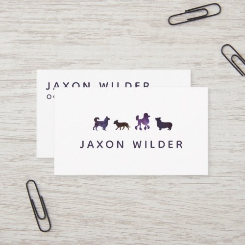 Dog Space Constellation Silhouette Minimal Business Card